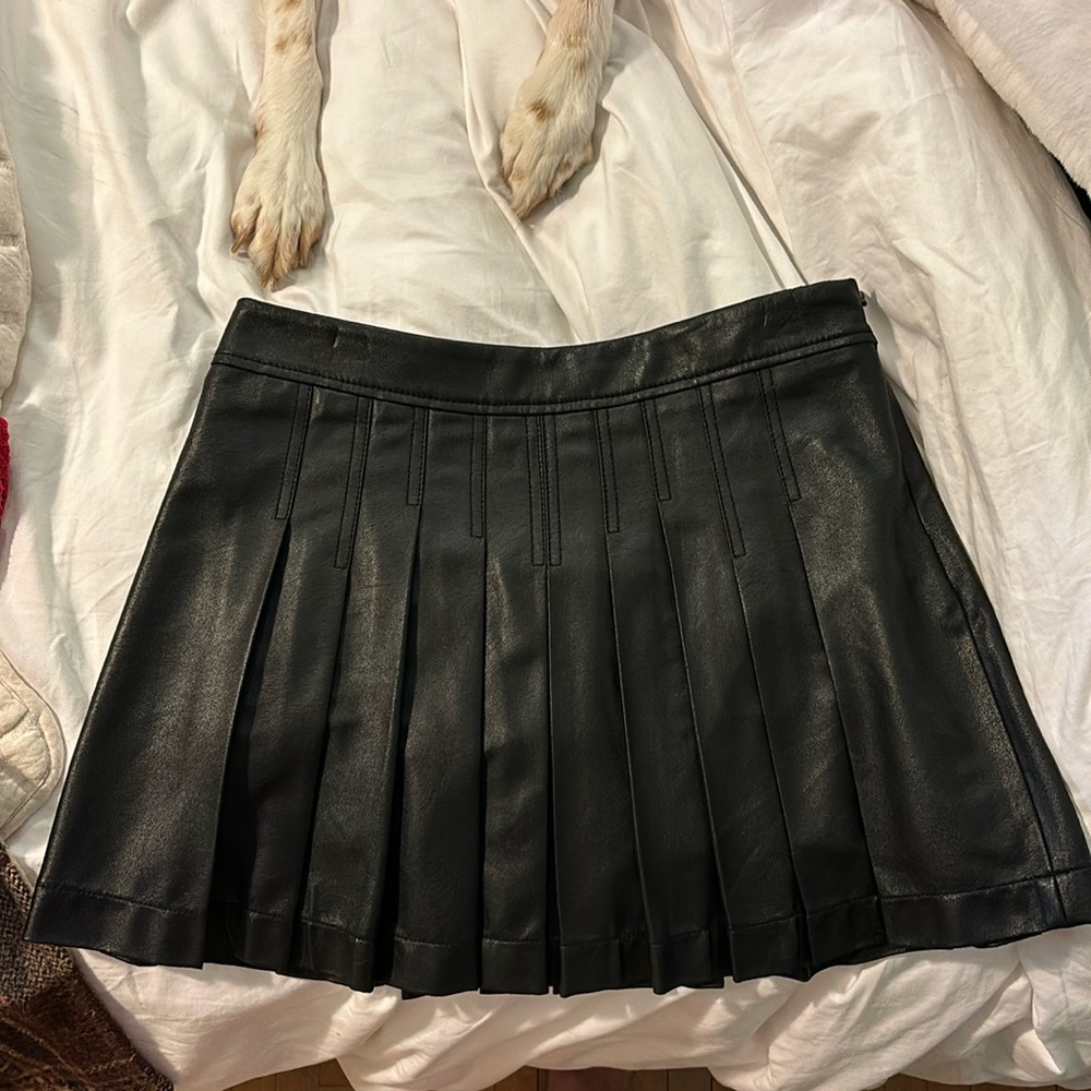 Pleated Pleather skirt